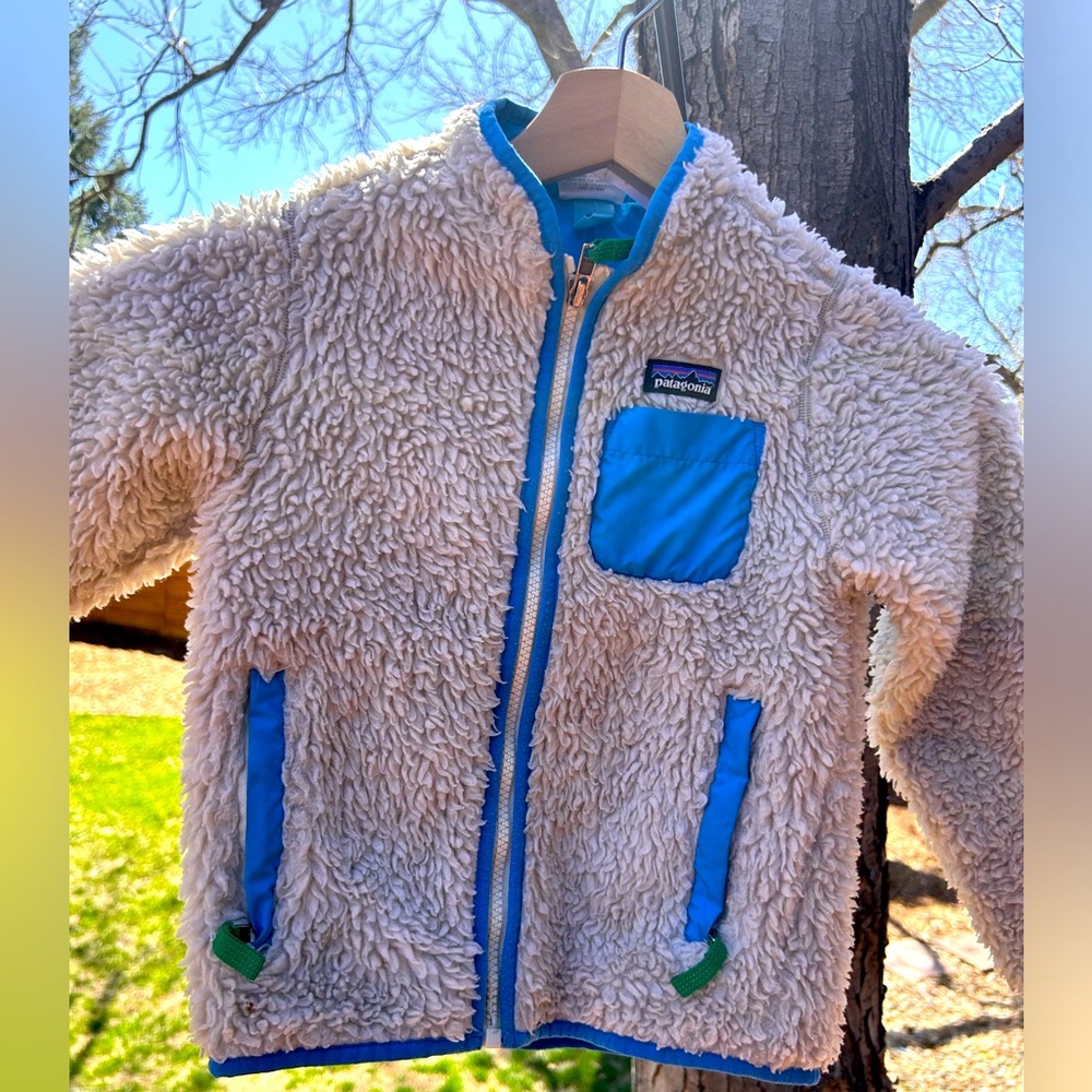Patagonia Kid’s Deep Retro Pile Jacket - blue & tan